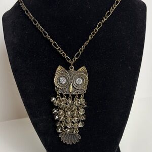 Elegant Gold Owl Pendant Necklace